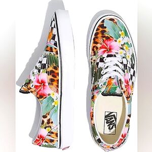 VANS Tropical Animal Checker Sneakers-Size 8